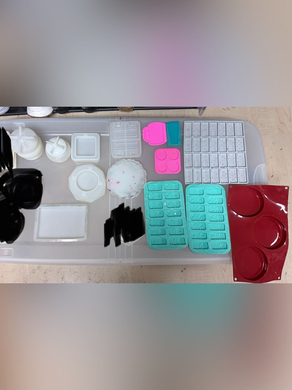 Resin Mold Variety Set with Bright Pink & Teal Silicone Trays